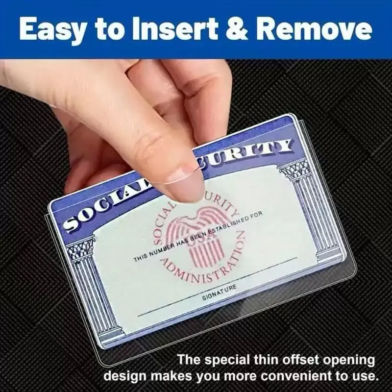 Soft Clear Card HolderOrganizer 10 Durable PVC Waterproof Card Protectors Transparent for SSN Medical Insurance & Credit Cards Soft Scratch Resistant Design for Wallet Storage - Work Accessories