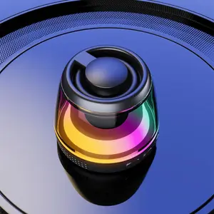 Smartphone Chargeable White New Magnetic Bluetooth Speaker Portable Wireless Outdoor Card RGB Atmosphere Light Compact Audio Charging Speaker bluetooth speaker speakers