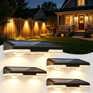 Outdoor waterproof solar wall fence lights, ambient decorative lamp for garden patio porch