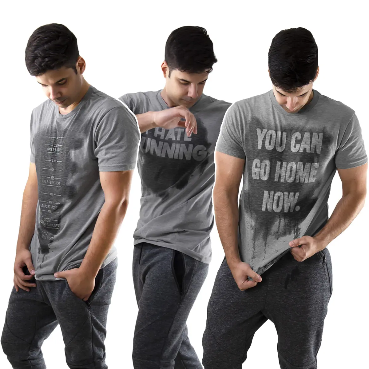 Sweat Activated T-Shirt Bundle #1 - Gym Shirts, Performance, Unisex, Invisible Message Clothes, Workout Gift