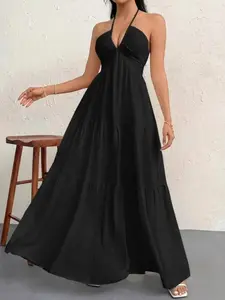 Women's Plain Minimalist Dress, Summer Casual Basic Loose Fit Sleeveless Dress, Perfect for Beach Holidays & Vacations, Ideal for Parties