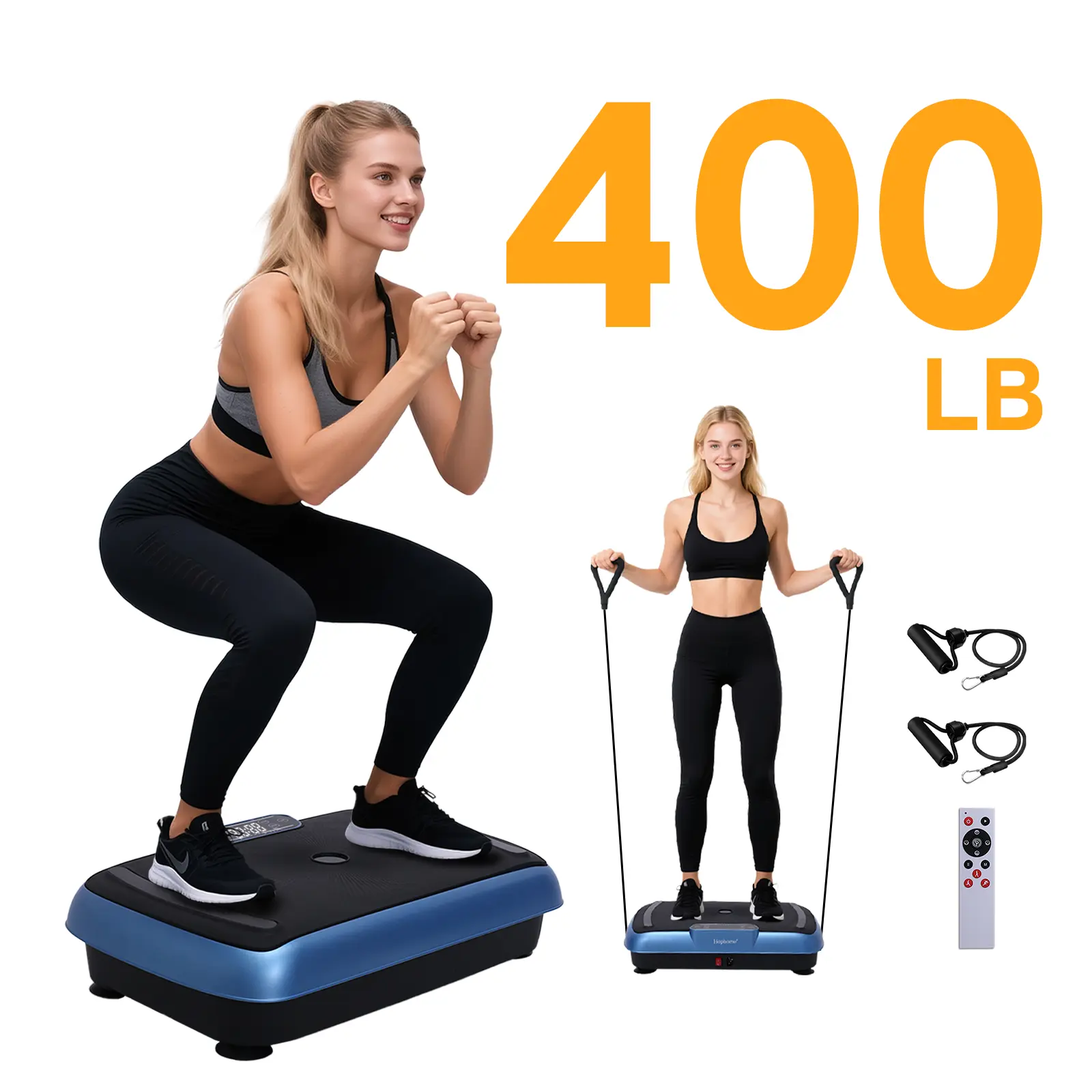 HopHorse Vibration Plate For Full Body   Exercise  Machine,   Home Gym Gear Vibrating Exercise Platform, 400LB Capacity 180 Speeds Shake Plate,  Whole Body Workout with Bluetooth Home Exercise Gym Equipment for Women Men Gift
