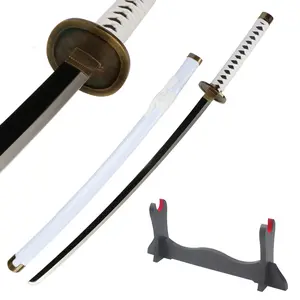 41 inches Real Roronoa Zoro Cosplay Sword Wado Ichimonji Swords with Wooden Holder Stand Display for Anime Fans Halloween Role Playing Props Cosplay Collection Christmas Gift Birthday