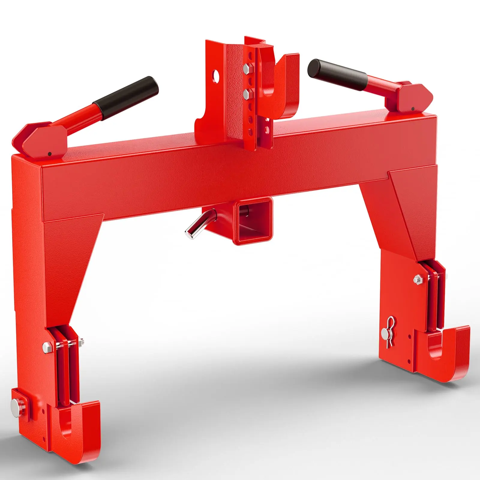 3000 LBS Lifting Capacity Tractor Quick Hitch 3 Point Quick Hitch to Category 1 Tractors, Between Lower Arms Attachments Quick Hitch, Red