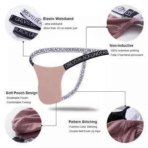 2 piece/3 pieces men's triangle underwear thong bikini style Modal low waist solid color breathable T-shirt available in sizes M-XXL