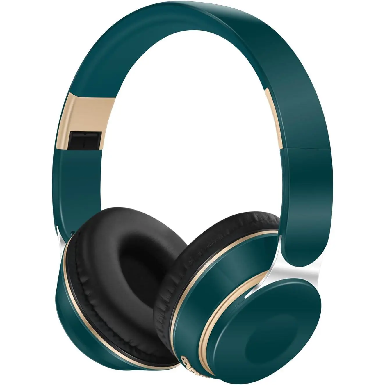 Headset, Chat- Comfortable Over Ear Stereo  Headphones with Mic, Soft Earmuffs/Foldable/SD/TF/FM Radio, 20H Playtime,  for Music/Tour/Gym//Chat (Deep Green)