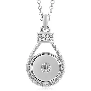 Choose a Size | Snap Jewelry Ginger Charm Necklace, Adjustable Roped Pendant, Fits Interchangeable 18MM 20MM Customizable Buttons