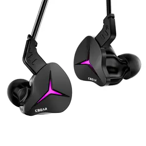 Kbear Venus RGB Gaming Headphones, 10mm Dynamic USB-C Wired In-Ear Earbuds, High Performance Earbuds, LED Rhythm Light Sync, Hi-Fi Tri-Band Iem, Low Latency Pure Copper Cable, In Ear Earphones