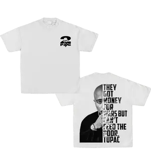 Quote They Got Money 2pac With Flower Graphic T-Shirt - Hip Hop Rap Tribute - Tee Vintage 90s Streetwear - 2Pac Fan Shirt Unisex Cotton Fitted Back Print - Gift For Fan - Unisex Tee