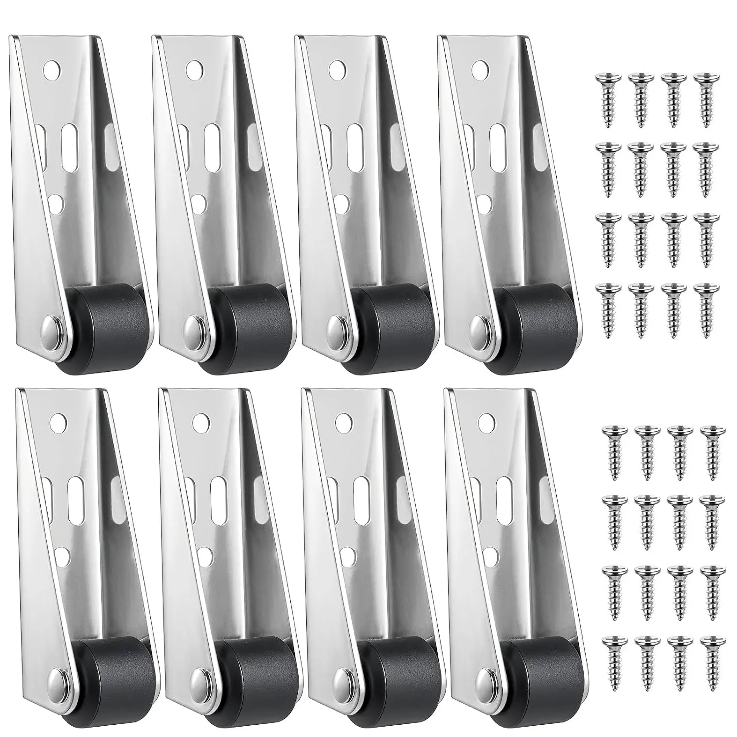 8Pcs Mini Rigid Caster Wheels Low Profile, Single Direction Tiny Wheel, Non Swivel, Nylon and Steel, for Small Appliances, Furniture, DIY Project, Prevent Door Sinking and Repair - Home Improvement.
