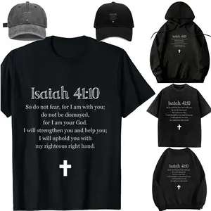 Women's Isaiah 41:10 Bible Verse Printed Short-Sleeve T-Shirt Top - Comfortable Soft Breathable Cotton-Polyester Garment, Round Neck Vintage Casual Graphic Streetwear