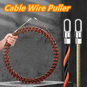 A lineman's cable pulling tool made of steel, featuring a non-woven structure, durable metal connectors, and soft materials for easy cable insertion and removal, Construction Tools, Hardware