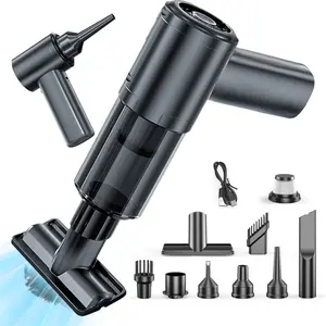 Handheld powerful vacuum cleaner, equipped with an 80W brushless motor, 12,500Pa strong suction, car vacuum cleaner, handheld car vacuum cleaner, office desk, keyboard, floor mat, carpet, lightweight and compact, powerful suction