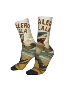 1 Pair Hip Hop Vintage Tralalero Tralala Crazy Men's compression Sock Unisex Brainrot Harajuku Seamless Printed Funny Novelty Happy Crew Sock Gift Thanksgiving Christmas Fashion Stylish