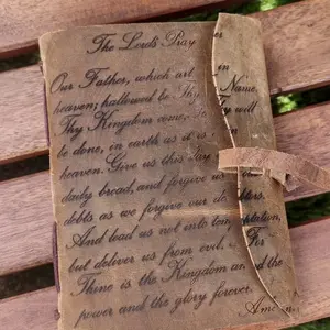 the Lord's Prayer leather journal