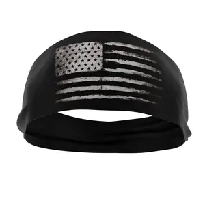 RAVEbandz The Pro - Wide Stretch Headband (Grunge Flag)