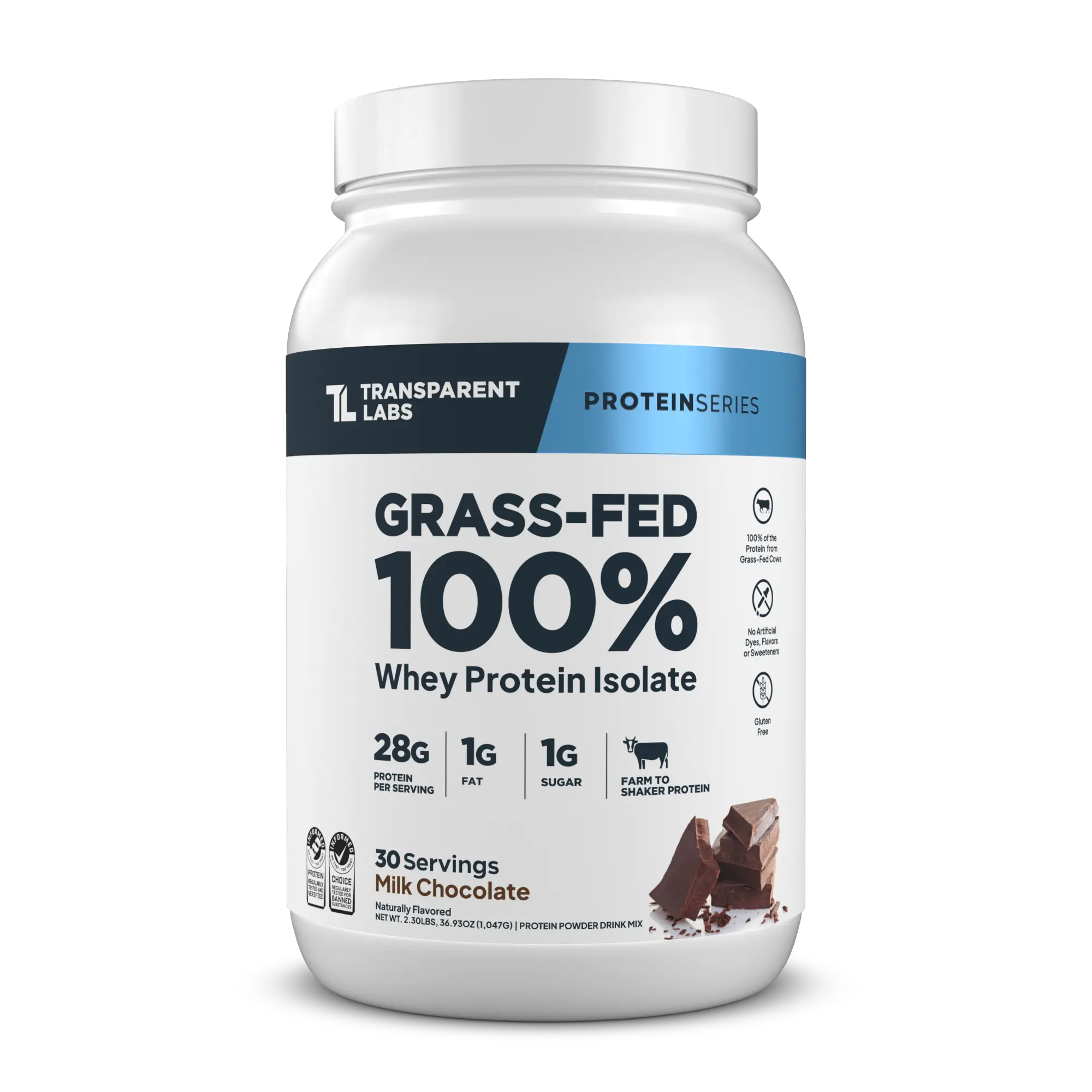 Transparent Labs Grass-Fed Whey Protein Isolate - Clean, Natural Protein Powder with 28g of Protein and 9 Amino Acids Transparent Labs Grass-Fed Whey Protein Isolate - Clean, Natural Protein Powder with 28g of Protein and 9 Amino Acids