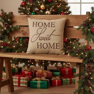 Home Sweet Home Burlap Pillow