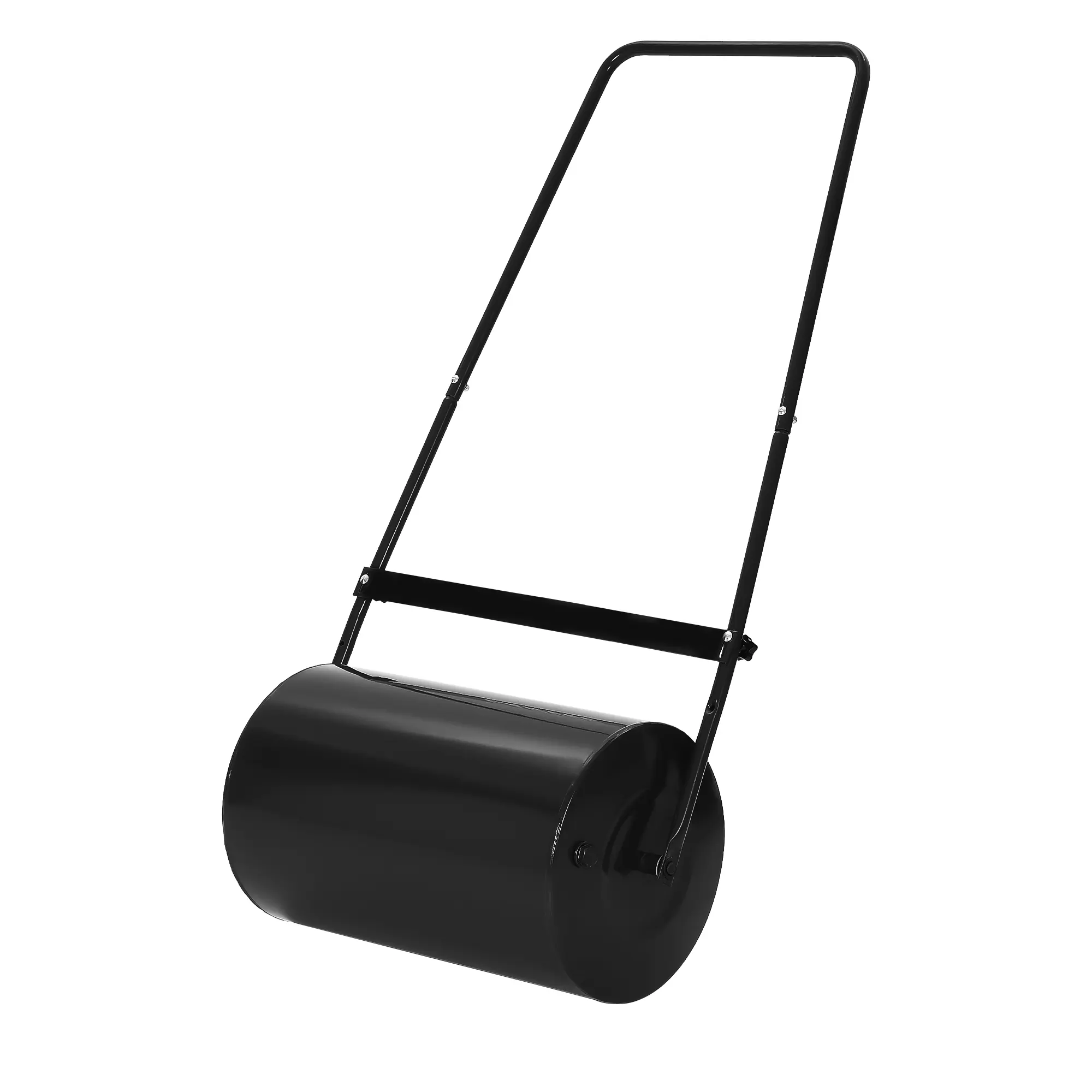 23 Inch Lawn Roller, 13 Gallon Capacity Water/Sand Fillable Sod Roller, Heavy Duty Steel Push & Tow Behind Yard Roller with U-Handle and Built-in Scraper Bar for Garden Grass Care, Black