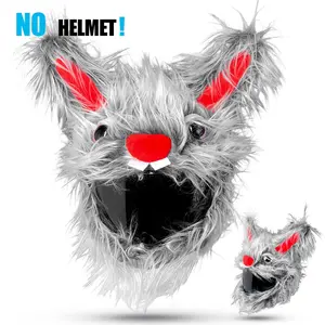1pc Plush Helmet Cover, 3D Anime Design, Rabbit Shape, Cartoon Style, Long Fur, Fits Full Helmets, Protects Helmet, Ideal for Cycling, MTB Accessories