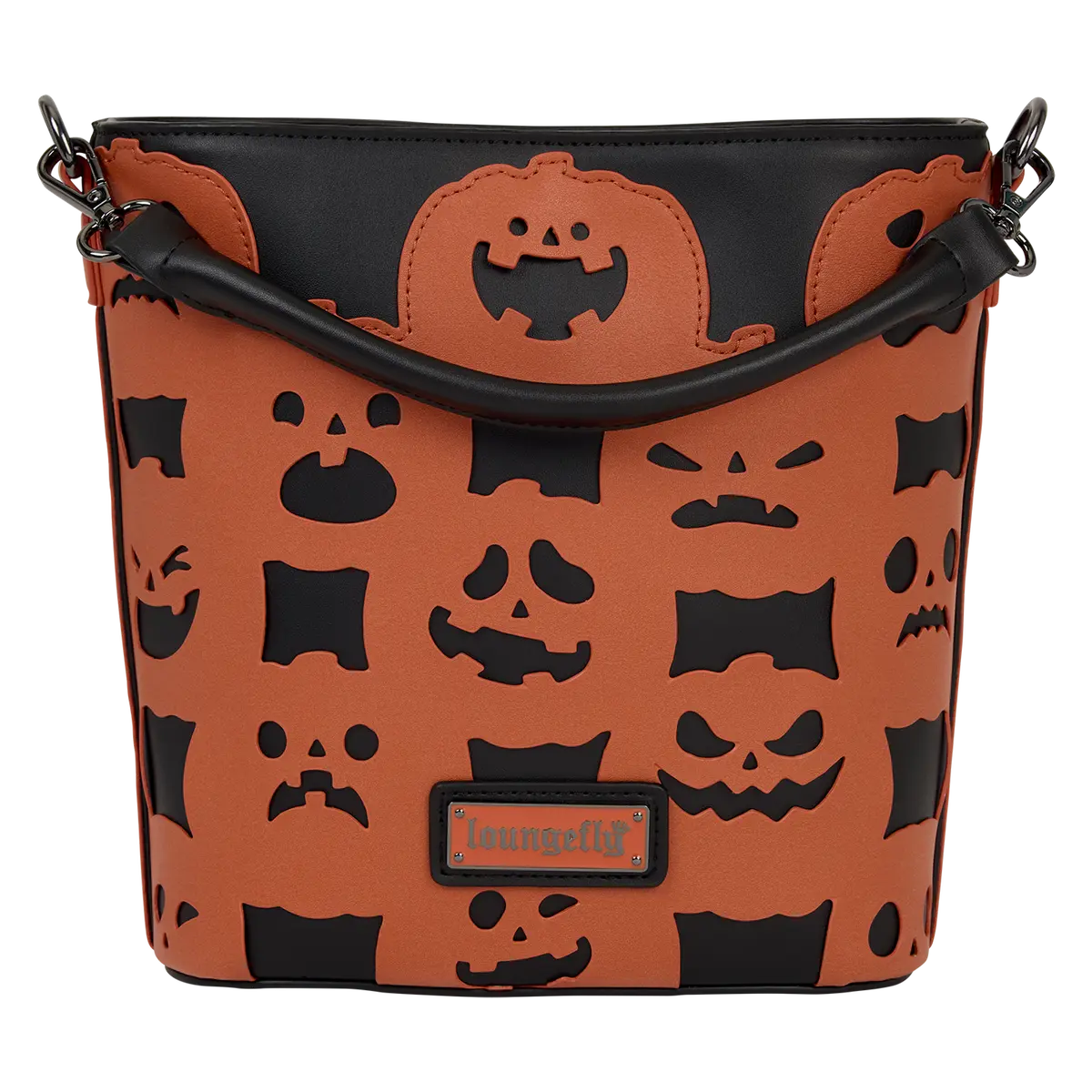 Loungefly Jack-o'-Lantern Print Crossbody Bag, Glow in the Dark Faux Leather Casual Shoulder Purse for Halloween, Crossbody Purses, Fashionable Purse