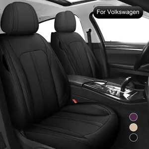 Car Seat Covers Full Set,  Fit for VW Jetta, Tiguan, Golf, Passat, Polo, Taos, ID.4, CC/Arteon, Touareg,T-Roc, Phaeton,  NAPPA Leather Car Seat Protector, Universal Automotive Seat Covers, Split Bench Seat Covers