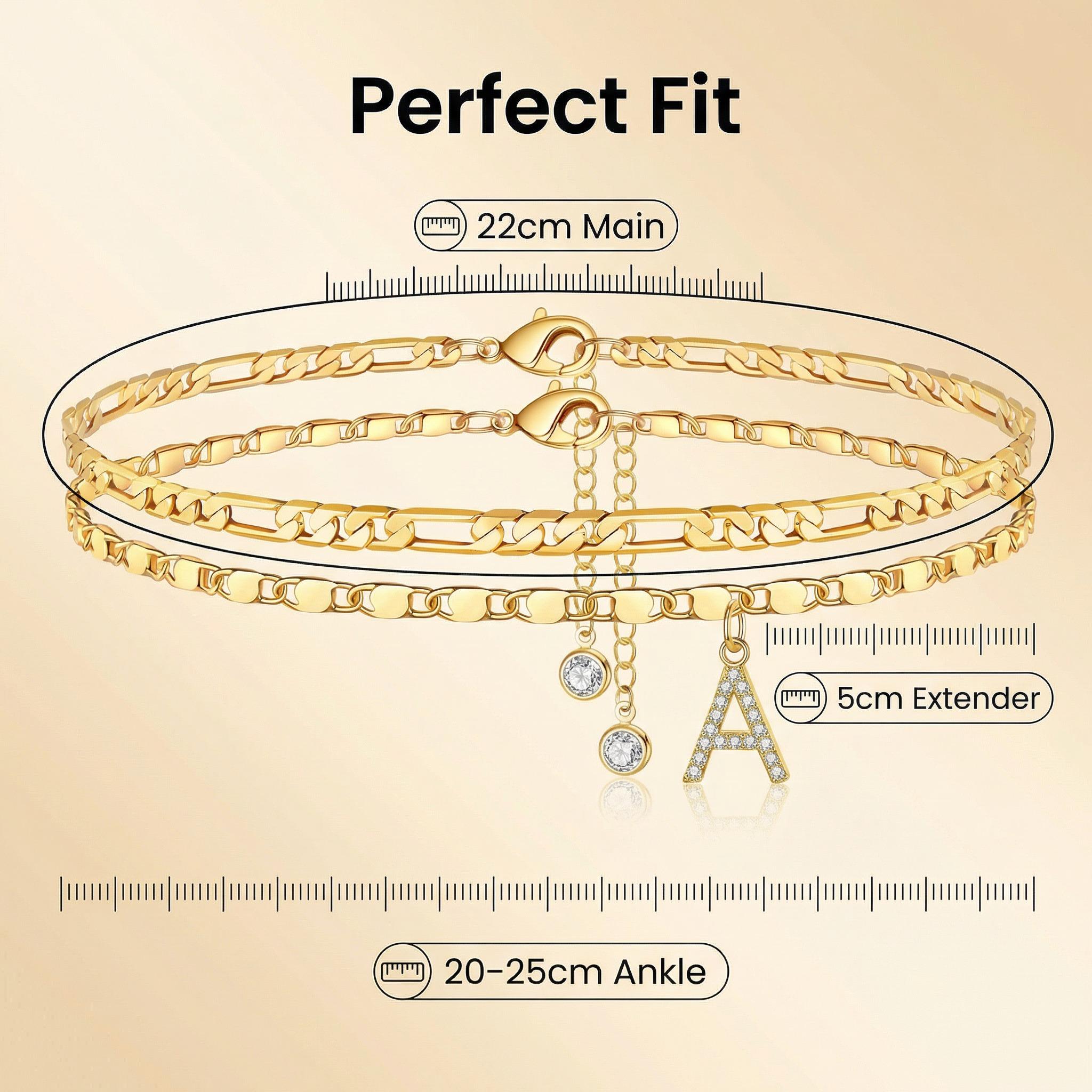 GANIA Letter Layered Ankle Bracelets for Women Dainty Chain Initial Pendant Anklets Set Hypoallergenic A-Z Gifts for Girls Trendy Adjustable Size Waterproof Costume Accessories GANIA Letter Layered Ankle Bracelets for Women Dainty Chain Initial Pendant Anklets Set Hypoallergenic A-Z Gifts for Girls Trendy Adjustable Size Waterproof Costume Accessories