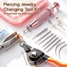 Kutlan Body Jewelry Changer Kit - 9 Tools Set( 14G/16G/18G/20G Insertion Tapers), Bead Gripper, Ring Opening Pliers, Threadless Jewelry Tweezers & Adhesive Stick Set for Nose, Ear, Lip Piercings