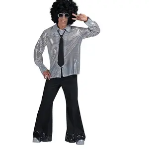 Black Disco Pants - Sequin Bottoms - 1970's - Costume - Men - 3 Sizes