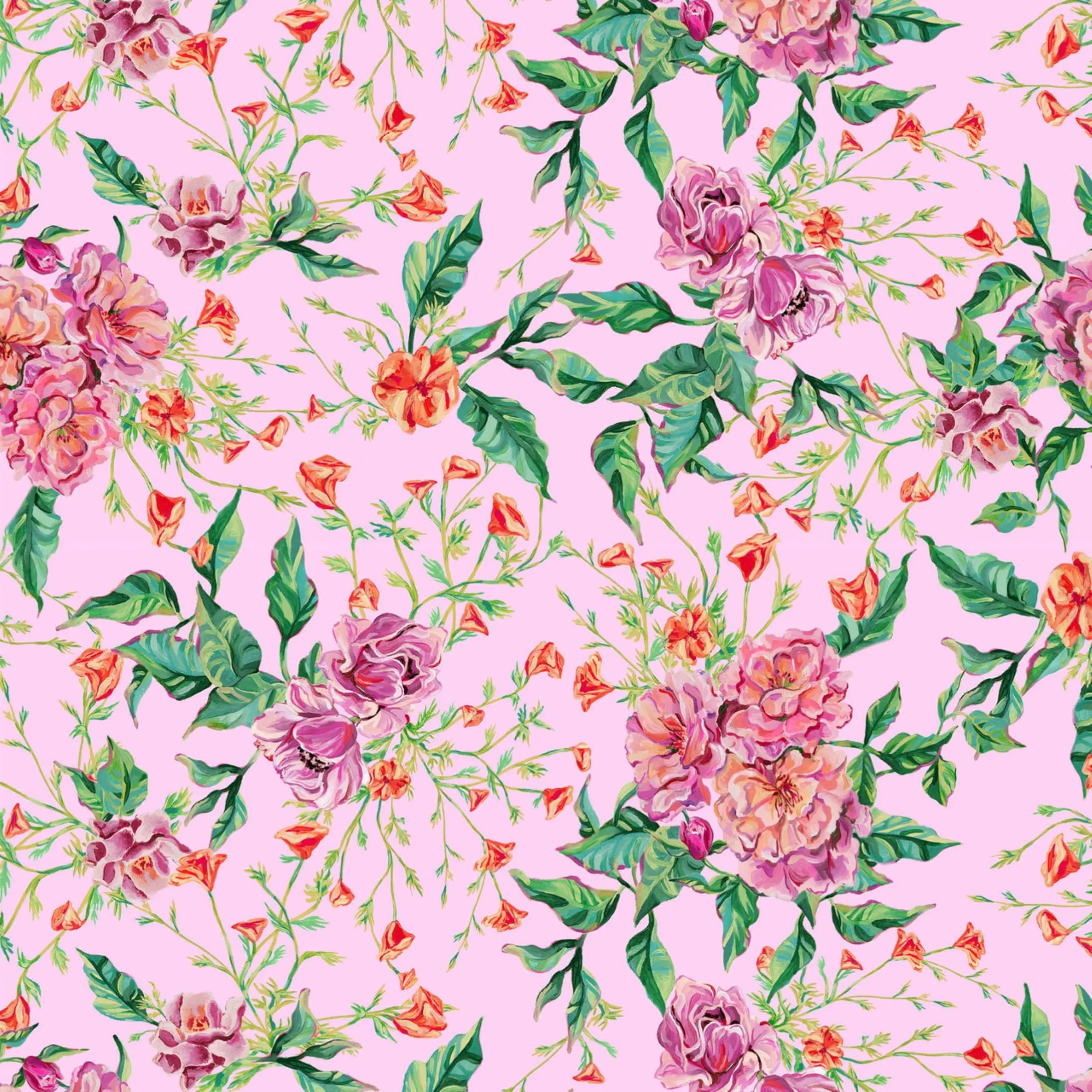 In Full Bloom Cotton Fabric | Rose Garden-Blush | By The Yard