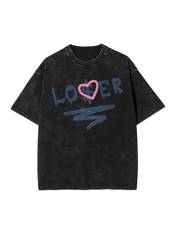 valentine shirts Love T-Shirt Music Player Clothing Summer Street Style Short Sleeve T-Shirt 4 Seasons Wearable Round Neck Hip Hop Casual T-Shirt Vintage Distressed