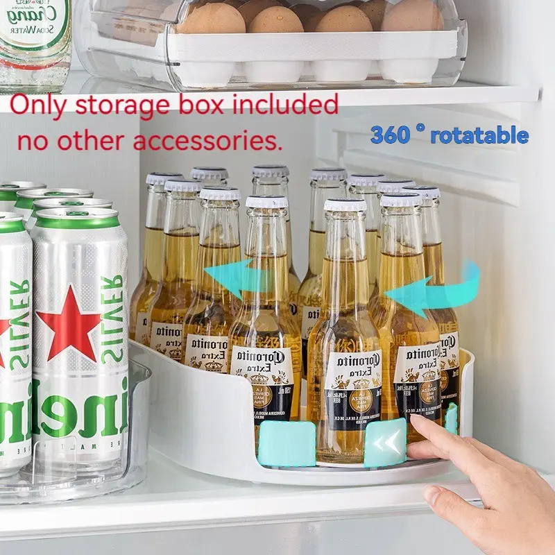 Multifunctional Rotating Storage Box for Kitchen Countertop, Kitchen Organization, Holds Drinks, Beverages & Condiment Bottles, Simple Fridge Turntable, Home Organizer Rack