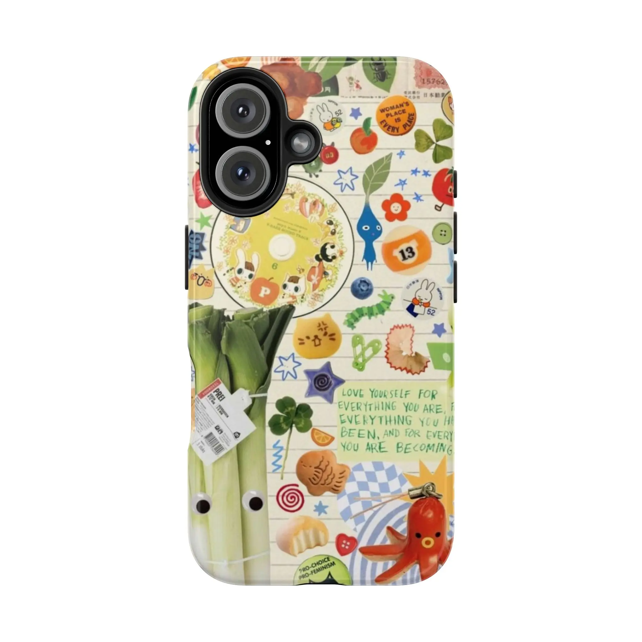 Cute Cottagecore Phone Case – Kawaii Juminocore Phone Cover for iPhone 16 15 14 13 12 11 Pro Max 7 8 Plus & Samsung S25 S24 S23 S22 S21 Ultra – Whimsical Food & Game Art – Vintage Y2K Collage