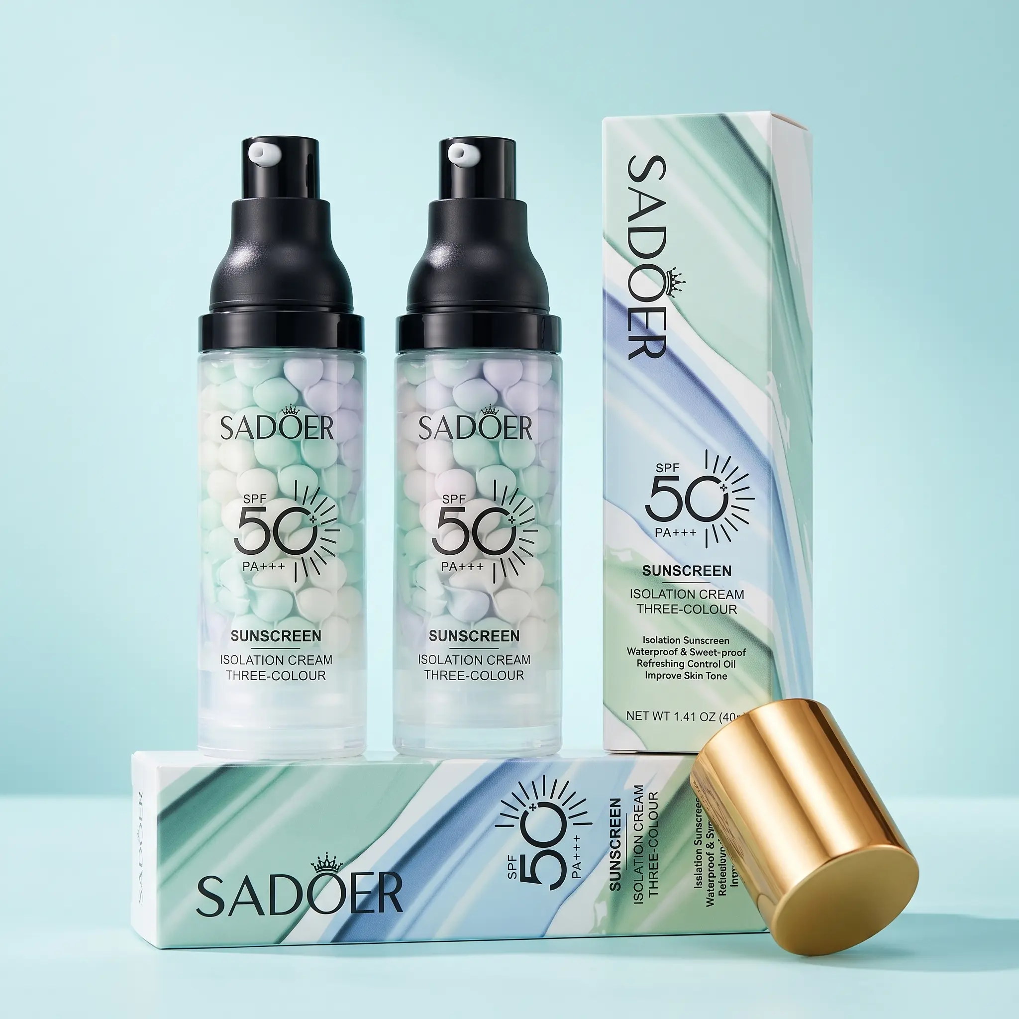 SPF 50+ Face Sunscreen Primer, Tone Up Cream with Natural Glow Finish, Lightweight Waterproof UV Protection Makeup Base for Women