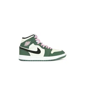 Jordan Air Jordan 1 Mid SE Sneaker in Dutch Green, Black & Barely Green