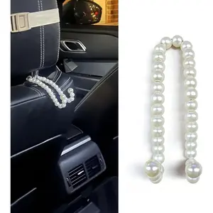 Household daily necessities Elegant Pearl Car Seat Headrest Hook, Cute Automotive Seat Back Storage Hangers, Handbag & Purse Organizer Hook, Universal Vehicle Interior Decoration Accessories for Women Girls(1PC)