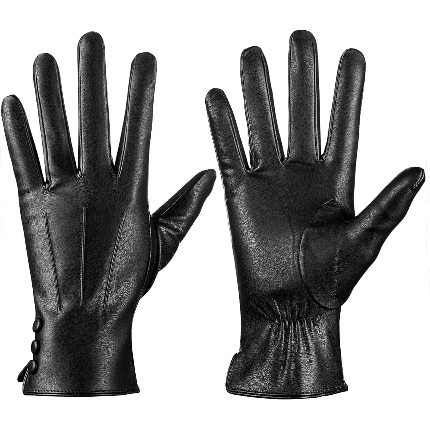 Leather Gloves  Women Winter Warm Gloves Touch Screen Warm Wool Lined Texting Driving Gloves