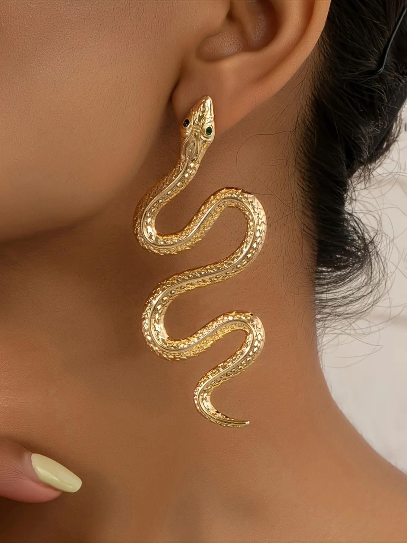 Punk Style Snake-Shaped Dangle Earrings for Women, Dangling Earrings, Unique Design Earrings, Unique Party Jewelry Accessory, Trendy Daily Wear Fashion Statement Piece