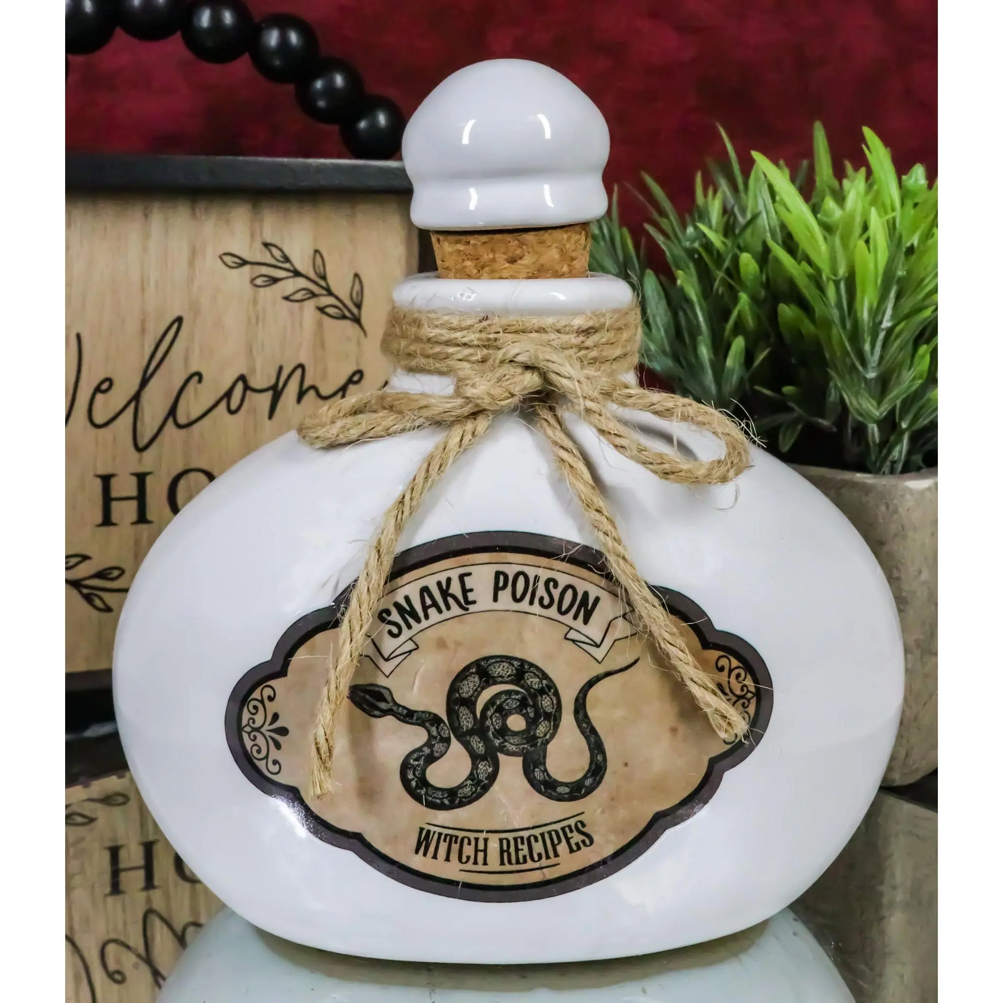 Ceramic Serpent Snake Poison Witch Recipes Mad Doctor Poison Prop Potion Bottle
