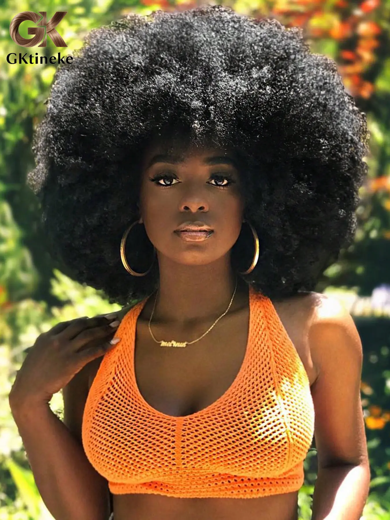 Gktineke 70s Afro Wig With Bangs Curly Wigs For Black Women Kinky Hair 8-14inch Afro Kinky Curly Wig Premium Synthetic Big Afro Wig Synthetic Machine Wigs