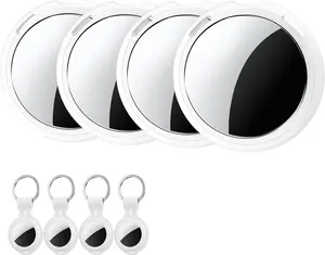 4-Pack Smart Tracker Tags [Apple MFi Certified] Bluetooth Tracker Tags Item Finder Works with Apple Find My (iOS Only) Worldwide Tracking Waterproof Key Finder Locator for Luggage Wallet Pets Dogs