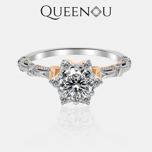 【#161】1CT SYNTHETIC MOISSANITE RINGS ANNIVERSARY for GIRL WHITE RED BLUE AURORA PUROLE – Fashionable Jewelry for Women, Perfect for Special Occasions