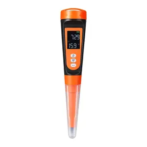 Food pH Meter With 0-14 pH Range, IP68 Waterproof Probe, Portable Digital Pocket Tester With Automatic Temperature Compensation, Calibration Powder Packets Included, Easy-To-Read Display, Ideal For Food Fermentation, Dough, Meat