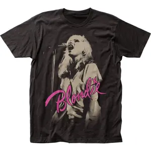 Blondie Mic T Shirt Mens Rock and Roll Music Band Tee New Black, Full Size Options, Everyone Can Find Their Fit, Clean Lines