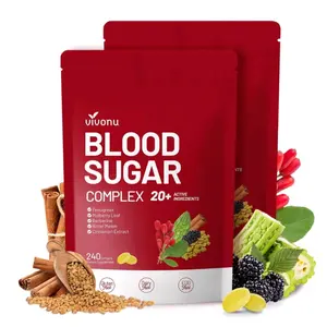 Vivonu Blood Sugar Complex Supplement Advanced Formula with 20 Herbs Vitamins Cinnamon Turmeric Black Pepper Licorice Vegan Non-GMO Gluten-Free 240 Softgels per Bag energy