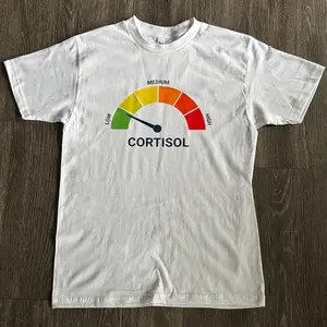 Low Cortisol High Cortisol Funny Casual 100% Cotton Heavyweight Short Sleeve Shirt