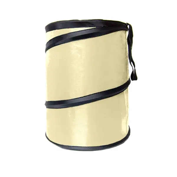 Large Collapsible Beige Plastic Kitchen Trash Bin - Waterproof, Space-Saving Home Cleaning Waste Storage Can for Household Use