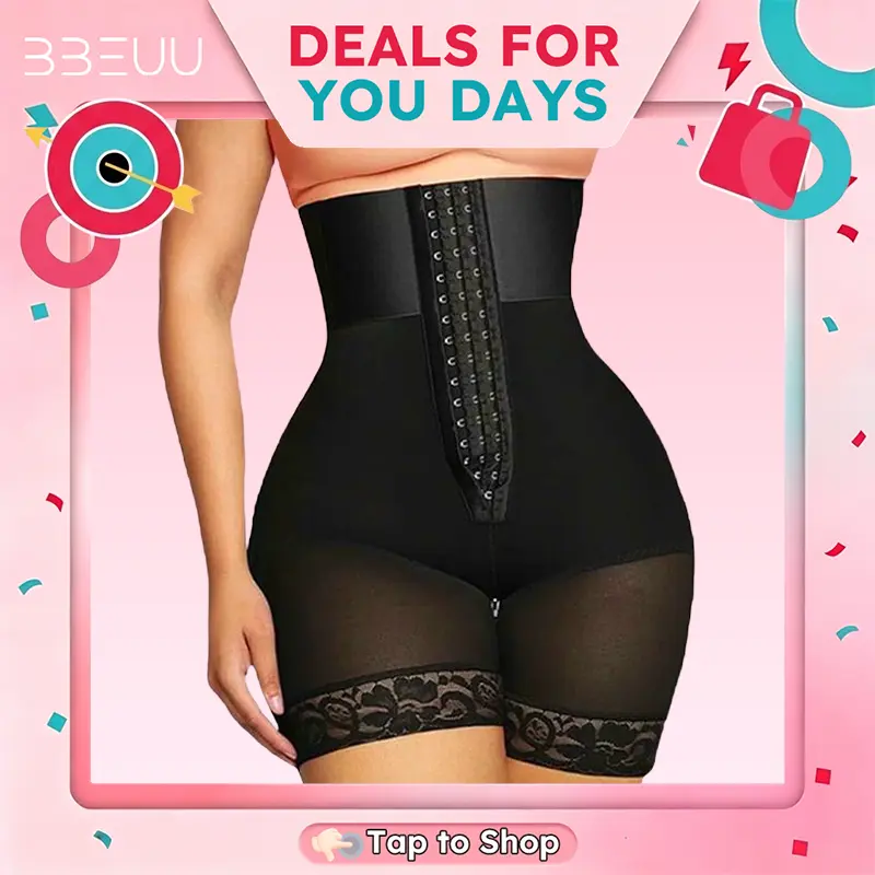 BBEUU S-3XL Women's BBL High Waist Girdle Shorts - Tummy Control Fajas for Flat Belly & Butt Lift - Must-Have Compression Shapewear - Comfortable, Elegant & Chic Style Womenswear body shapewear