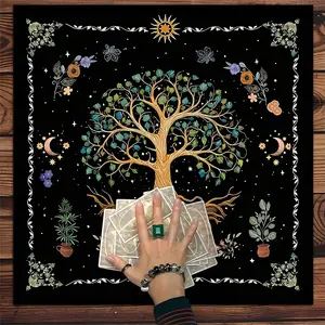 1pc Celestial Tree Party Decorations Astrology Decor and Spiritual Room Decoration, Soft Washable Fabric Table Cover for Home and Party Use