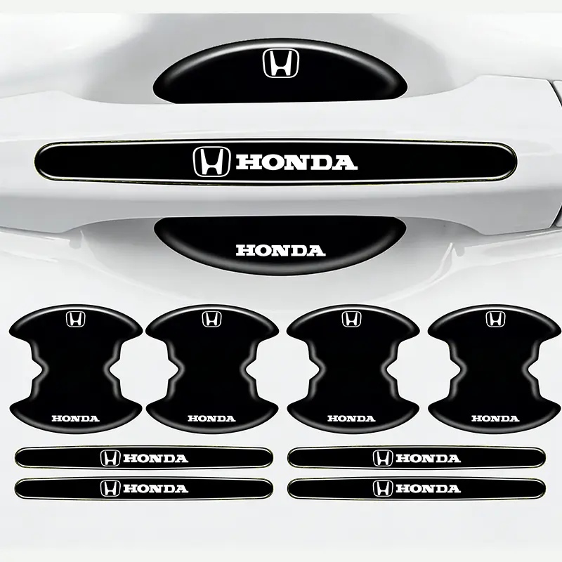 8-piece set for Honda car door handle covers, scratch-resistant door groove protection, suitable for Honda models, car accessories, car stickers, car decals